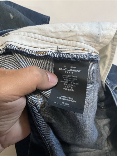 Saint Laurent Men’s Jeans D02 M/sk-lw Slim Fit Blue Size W33 L 32 - Picture 10 of 11