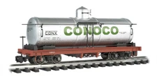 BACHMANN G 93402 CONOCO SINGLE DOME TANK CAR With Metal Wheels, Knuckle Couplers