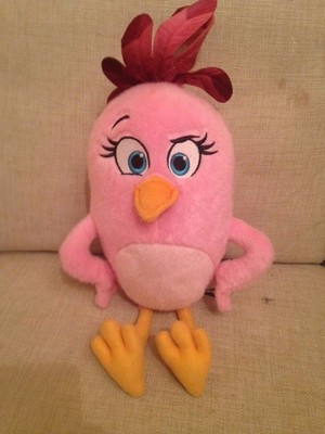 2016 ROVIO ANGRY BIRDS FILM 12'' GROSS ROSA VOGEL FIGUR WEICHES SPIELZEUG