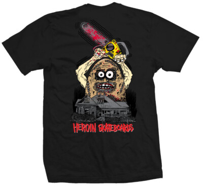 Heroin Skateboards Teggxas Chainsaw Massacre Black T-Shirt