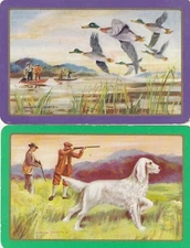 Pair Frank Carter Hunting Themed  Swap Cards, Purple Card Blank Back