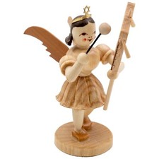 Kurzrockengel Blank Engel mit Instrument natur Cello Harfe Posaune Deko 7 cm
