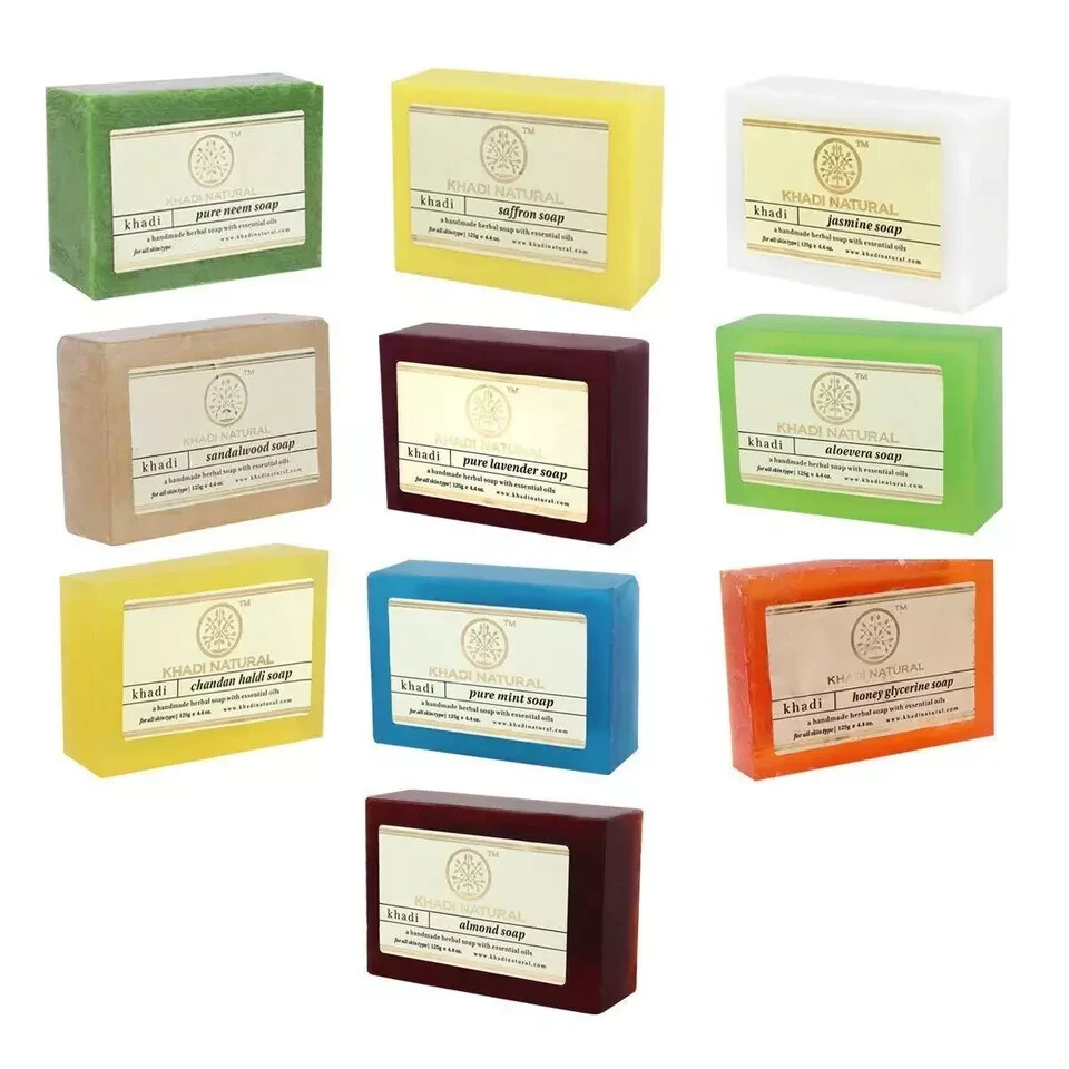 KHADI NATURAL Handmade Herbal Soap Combo Assorted Natural Soap 125gm x 10 Pcs