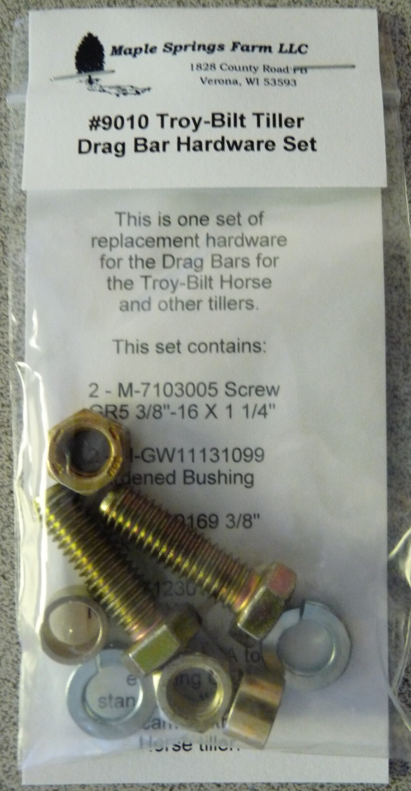 TroyBilt Short Depth Regulator Drag Bar M190867004 Horse Tillers W