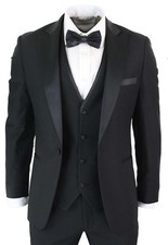 Men Black Suits Wedding Groomsmen Casual Dinner Party suit Coat Waistcoat Pant 