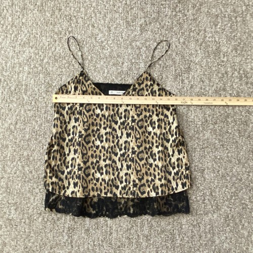 Zara Basic Damen Small Leopard Animal Print Camisole Tank Top Spitzenbesatz Cami - Bild 7 von 8