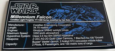 Lego Star Wars UCS Sticker for 75192 Millennium Falcon Han Solo