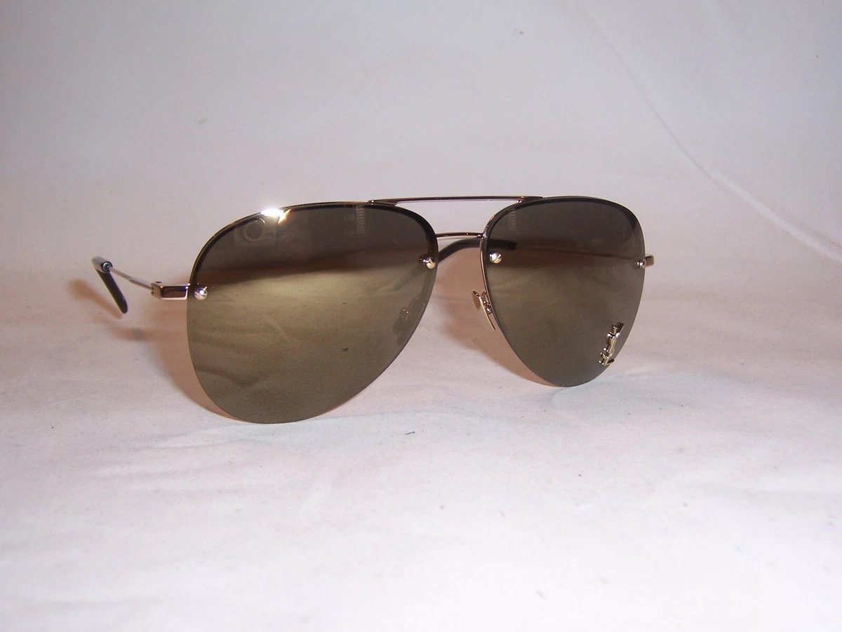 NEW SAINT LAURENT SUNGLASSES SL CLASSIC 11 S M 004 GOLD BRONZE