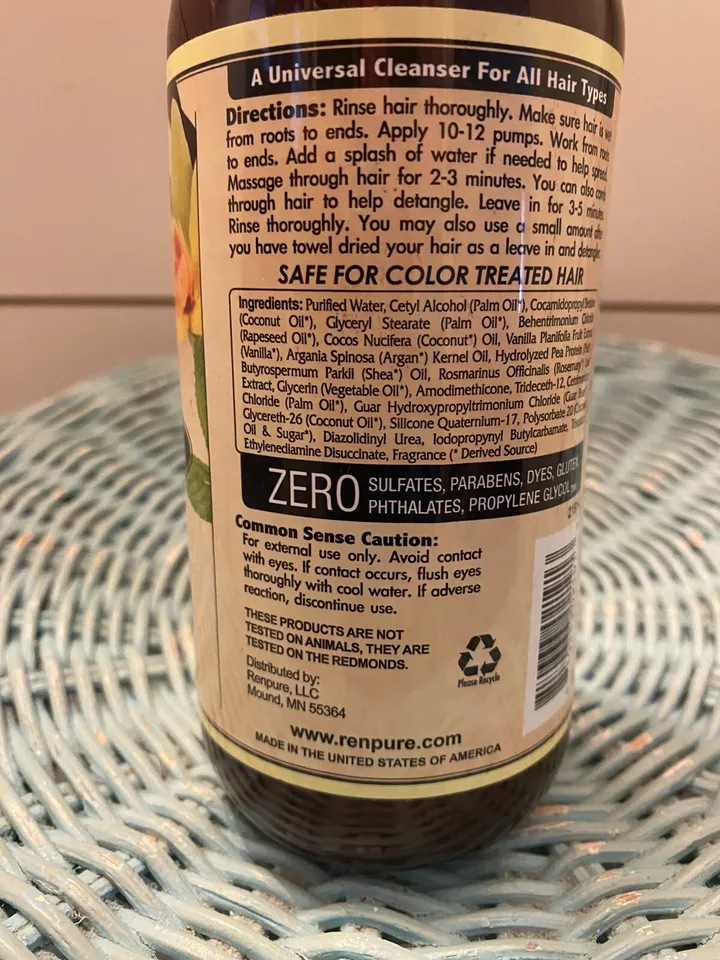 RARE Renpure Solutions Vanilla Mint Cleansing Conditioner Hair 16oz Discontinue - Image 3 of 3