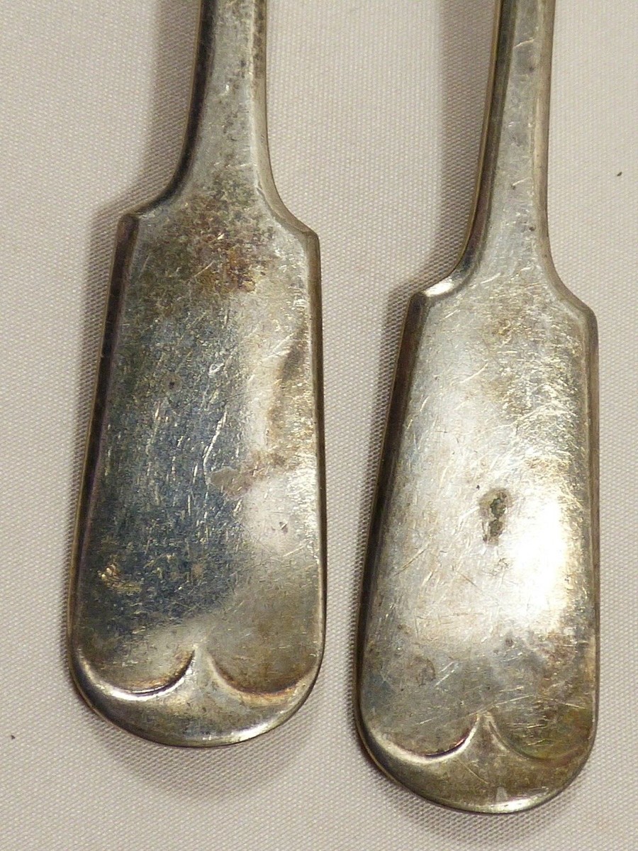 Antique ca1879 silver plated 2 dinner forks James Dixon Sheffield