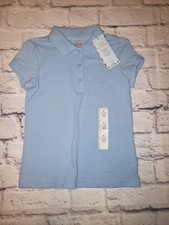 NWT Cat  Jack Girls Size Small Light Blue Short Sleeve School Uniform T-Shirt