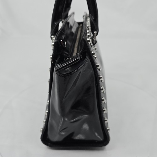 Michael Kors Selma Jewel Crystal Medium Satchel Black Patent Leather Bag/Satchel - Picture 11 of 18
