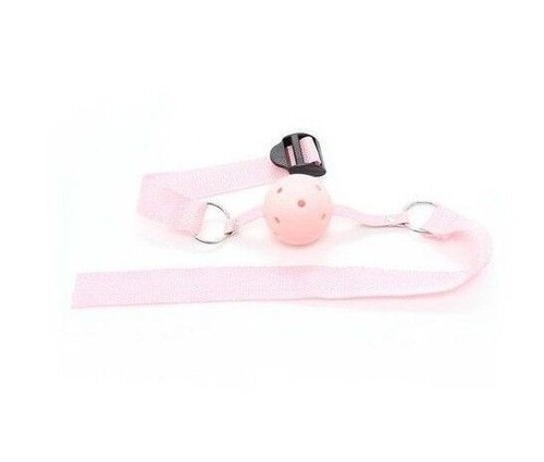 Fácil mordaza de bola transpirable rosa constrictivo fetiche bondage rosa - Imagen 3 de 3