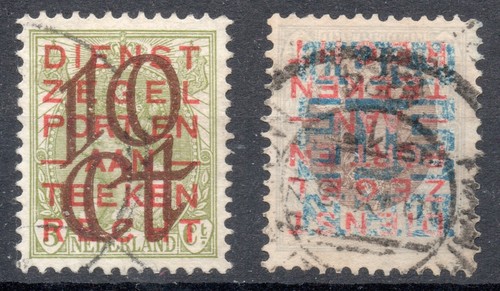 1923 - Olanda - Soprastampati 10 c. e 1 g. usati
