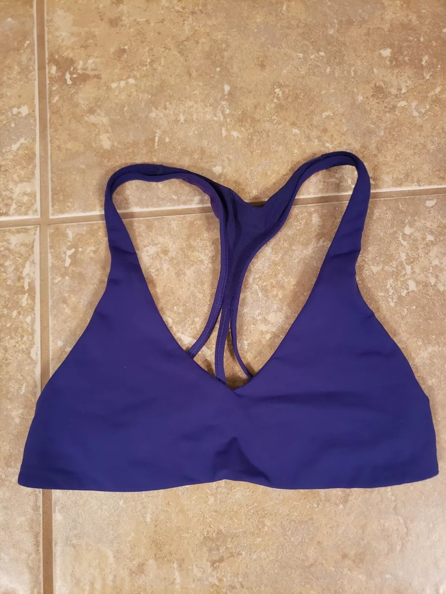 Lululemon V Neck Strappy Blue Sports Bra Size 6