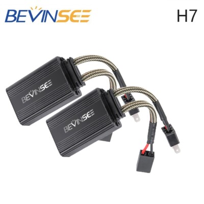 2x H7 LED Bulbs Canbus Decoder Anti Flicker Resistor Warning Canceller Adapter