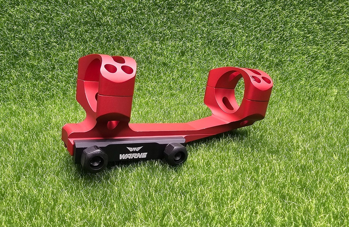 Warne Extended Cantilever Skeletonized 30mm Mount Mil-Spec, Red