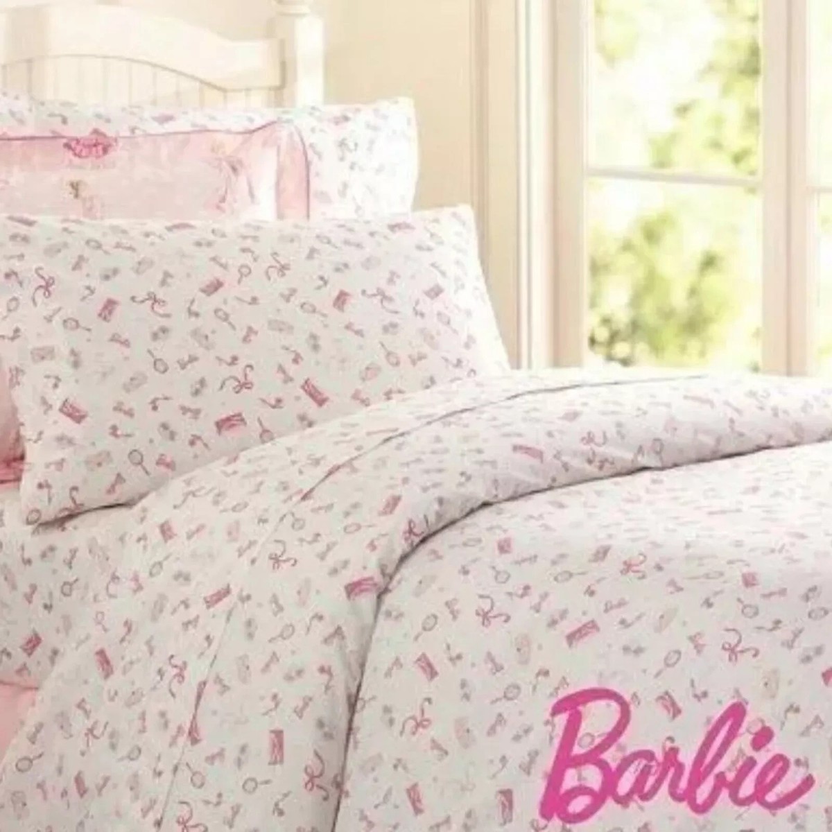 Pottery Barn Kids Pink Barbie Twin Flat sheet New NWT