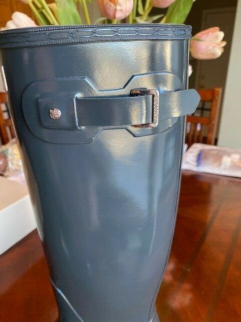 Hunter Slate/Gray Rain Boots Woman's OriginL Tall Rain Boots - Size 9 Waterproof image 4