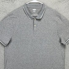 Old Navy Built-In Flex Mens Polo Shirt XL Grey Casual Stretch Short Sleeve Rugby