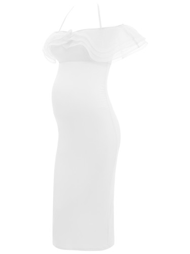 Maternity Women Dress Summer Pregnant Calf-length Nightgown Split Design Party - Picture 34 of 59