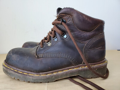 Martens 7735 Y2K Brown Leather Steel Toe Mid Top Boots Men's Size 