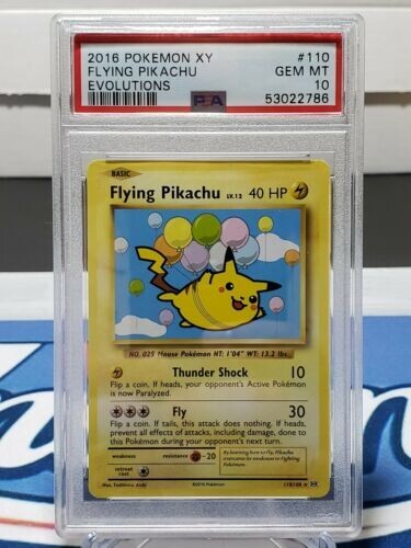 2016 Pokemon XY Evolutions 110/108 Flying Pikachu PSA 10 Gem Mint