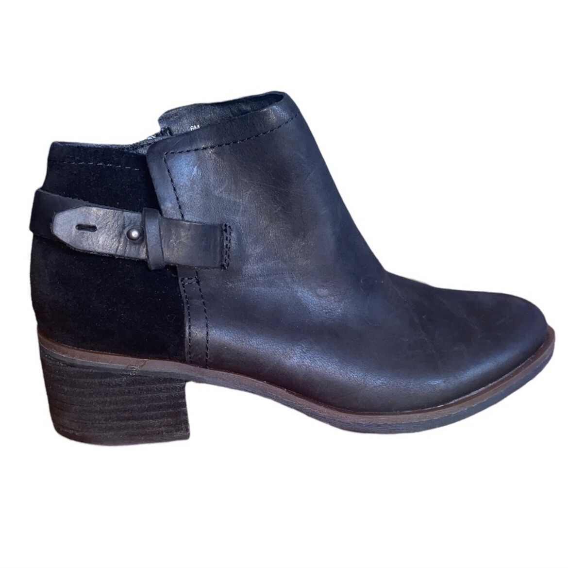 NWOB KorkEase Sonya Black Leather Suede Ankle Moto Boots Size 6 eBay