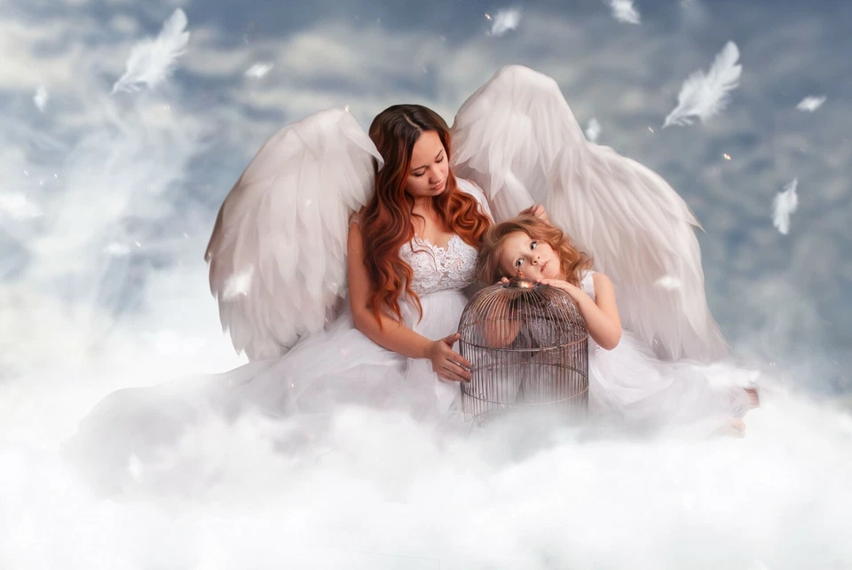 Angel Wings Fancy Dress up Fairy Costume Outfit Large Kids Party Decors Сosplay - Image 3 of 4