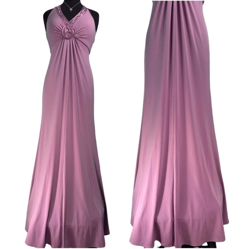 NWT David’s Bridal formal dress, bridesmaid, prom, wisteria/purple halter - Image 3 of 4