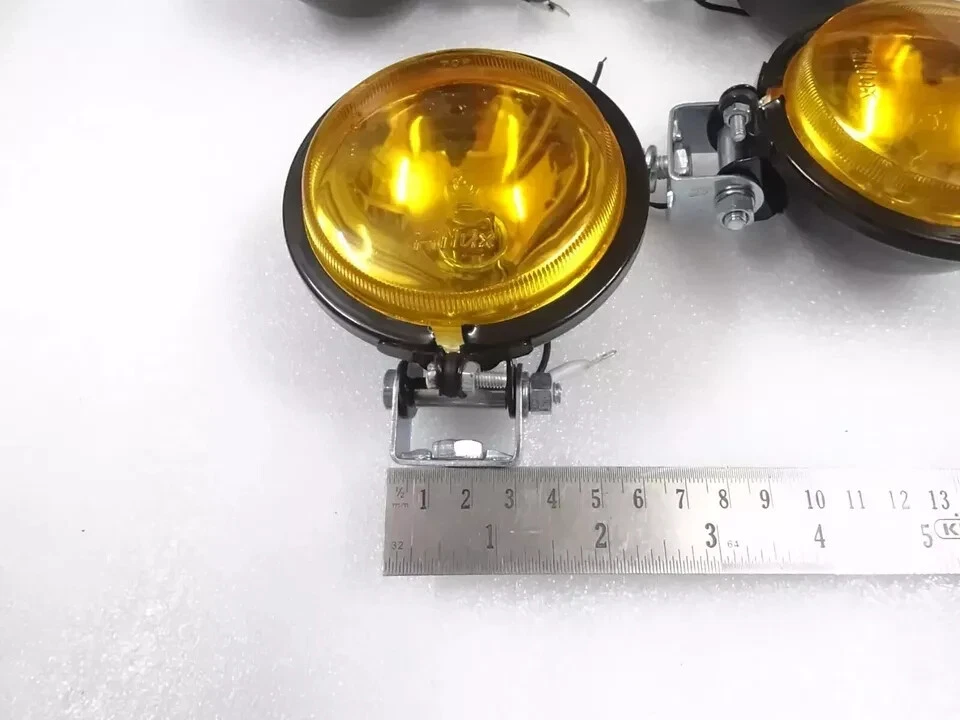 4 X 3.5'' JEEP CAR BIKE SCOOTER SPOT LIGHT YELLOW LENS & HALOGEN BULB Foto 3 de 4