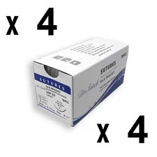 48/ Pack Training Surgical Sutures Silk Braided Sterile Black Vet-Med-Dental