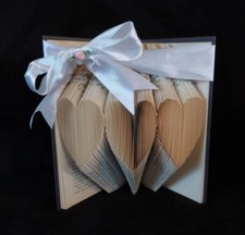 Folded Book Art - 3 Hearts
