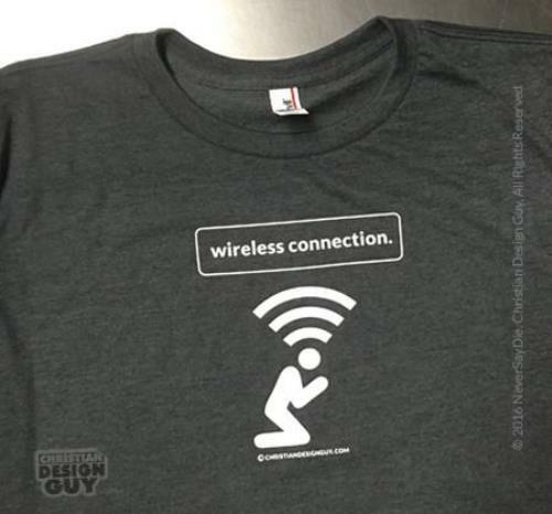 Wireless Connection Prayer V1 | Men's Christian T-Shirt - Picture 1 of 1