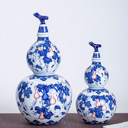 Weinflasche Aus Blauem Und Weißem Porzellan Reisen Vorratsflasche - Bild 4 von 12