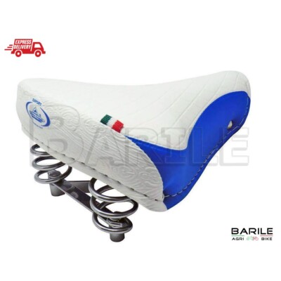 Sattel MONTEGRAPPA EXPORT Fahrradfedern Graziella - Stab - Holland weiß / blau
