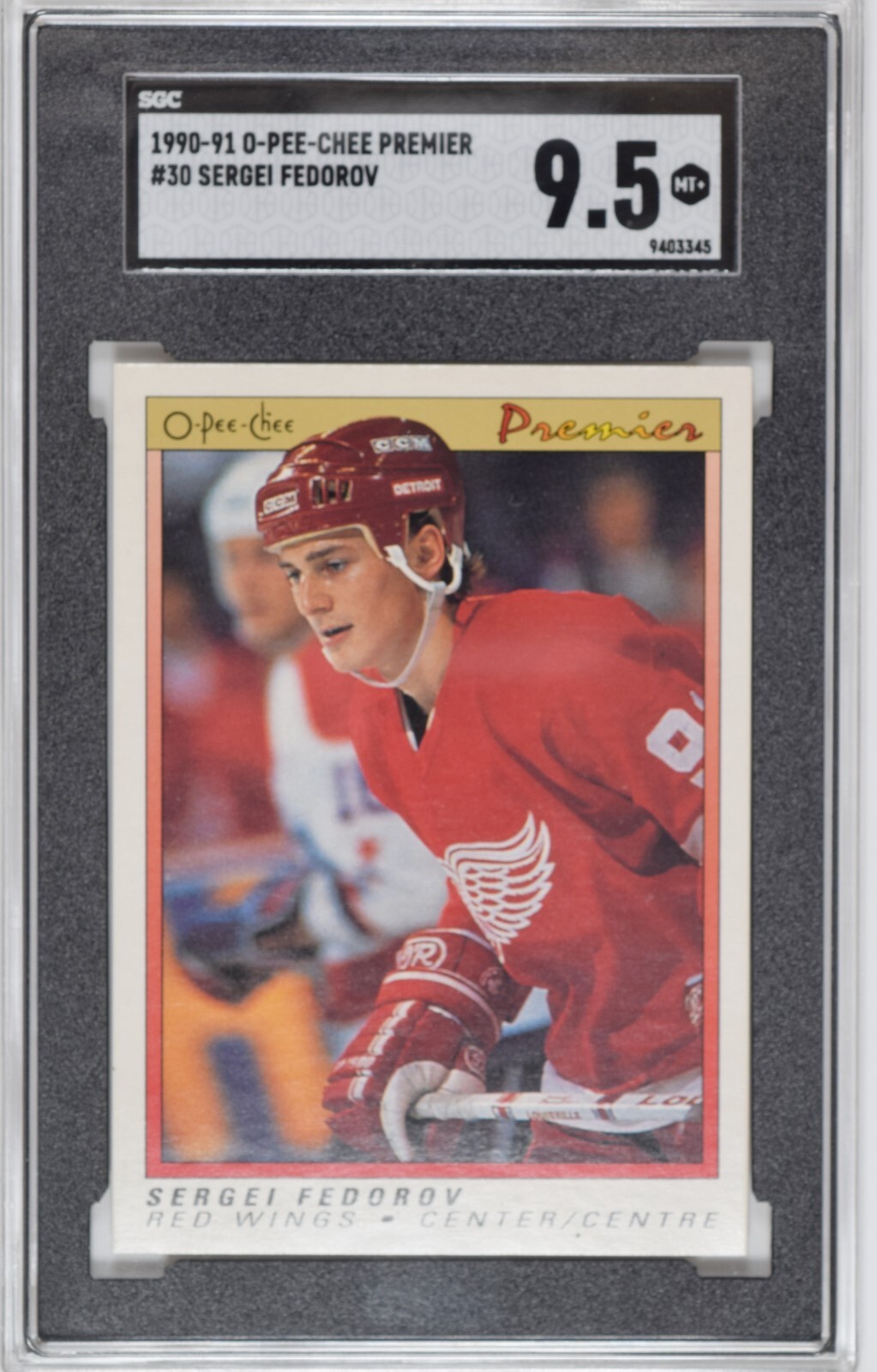 1990-91 O-Pee-Chee Premier Red Wings HOF Sergei Fedorov RC #30 OPC SGC 9.5 Mint+