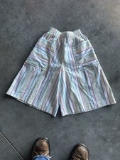 Vintage 80s Rainbow Pinstripe Baggy Shorts Size 7 Women  s USA Made