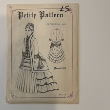 Petite Patterns Sewing Pattern 4012 for 14  Doll Period 1879 dress Unused Uncut