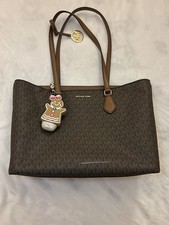 Michael Kors Brown MK Monogram Large Zip Top ...