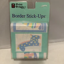 Vintage Priss Prints nursery Border Stick-ups Rocking Horse Giraffe