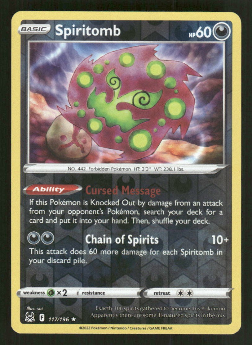 Spiritomb 117/196 Rare Lost Origin Pokemon Reverse Holo NM/M