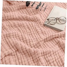 Muslin Throw Blanket - 50 x 60 Quilted Design - Throw - 50" X 60" Blush