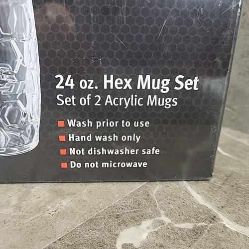 Snap On Tools 24oz Hex Mug Set Of 2 Acrylic Cups NEW - Picture 3 of 6