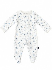 Simply Magnetic Me Newborn Organic Cotton Footie Pajamas Blue Celestial Stars