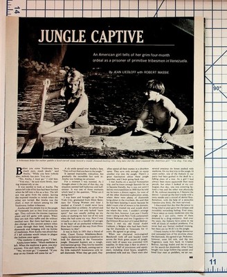 Jungle Captive Magazine Article Jean Liedloff Venezuela Primitive Tribes 1970s
