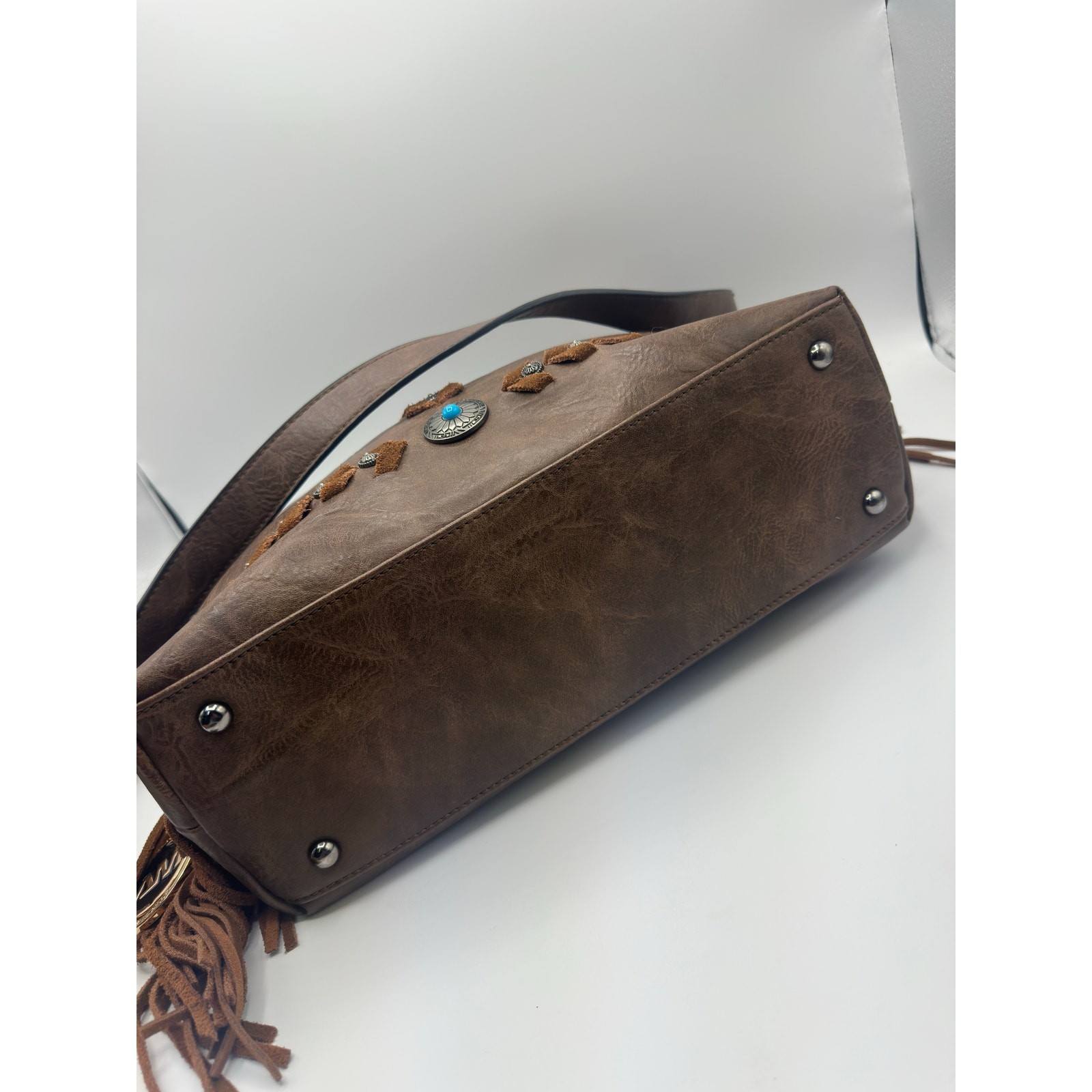 Ameri Mode Western Fringe Shoulder Bag Turquoise … - image 7