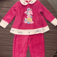 Vintage Precious Moments Baby Girl Velour Outfit 3T