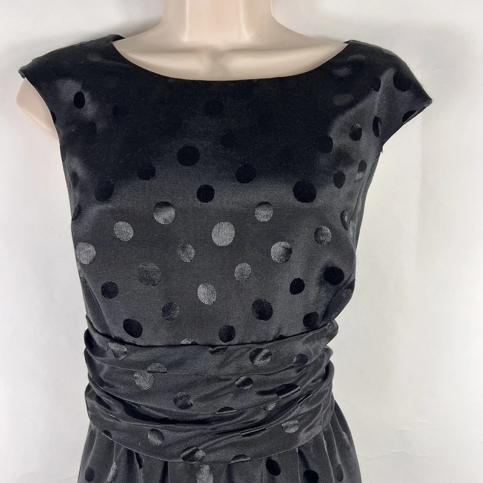 Donna Morgan Pencil Dress Womens Size 10 Knee Length Sheath Sleeveless Polka Dot - Image 2 of 4
