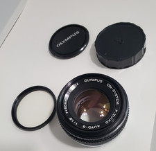 OLYMPUS OM-SYSTEM ZUIKO AUTO-S 50mm f1.8 Lens with Filter-Lightly Used Excellent